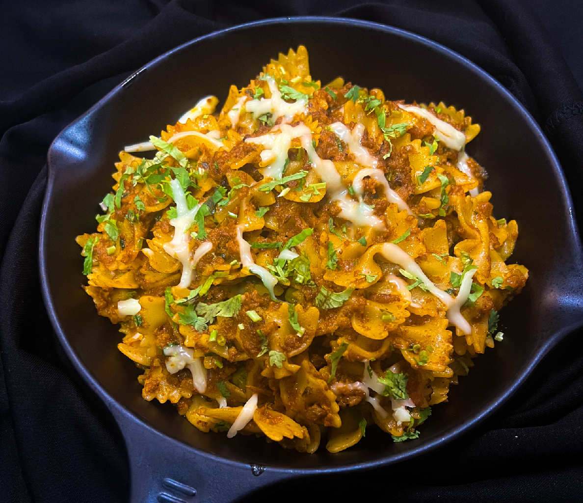 Mutton Kheema & Cheese Pasta