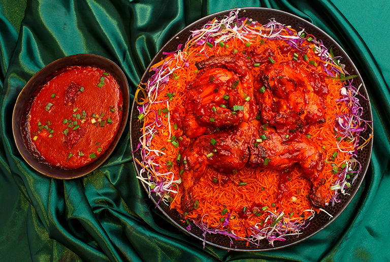 Chicken Schezwan Tandoori with Schezwan Rice